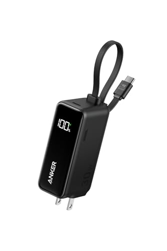 Anker Power Bank / LEDディスプレイ搭載/USB-Cケーブル一体型/コンセント一