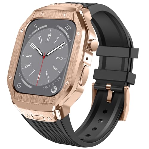 for Apple Watch バンドとケースと背面ケースの3in1一体型デザイン 45mm/44mm