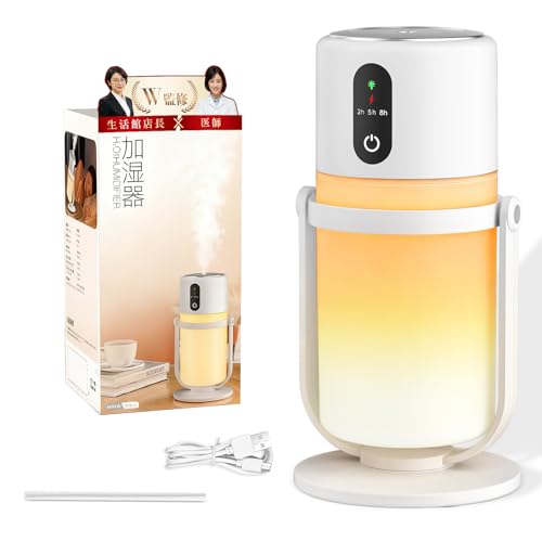 卓上加湿器加湿器 小型超音波式 ダブル噴霧 抗菌 90°回転ミスト 20dB静音 実体験レビュー