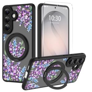 Samsung Galaxy S26 ケース用 スリム半透明マットブラックカバー かわいい花柄デザイン 実体験レビュー