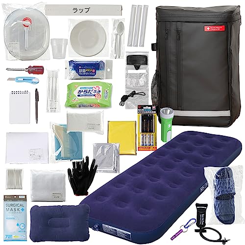 アイリスオーヤマ 防災グッズ 防災リュック 1人用 31点 エアーベッド、エアー枕付きで避難所でも快適に過ごせる防災リュ