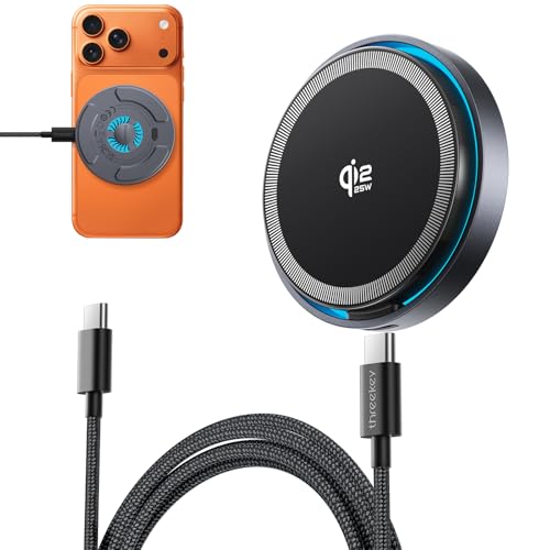 THREEKEY MagSafe充電器高回転冷却ファン・効果的な放熱 両面マグネット式 マグセーフ充電器 Qi2.2 2